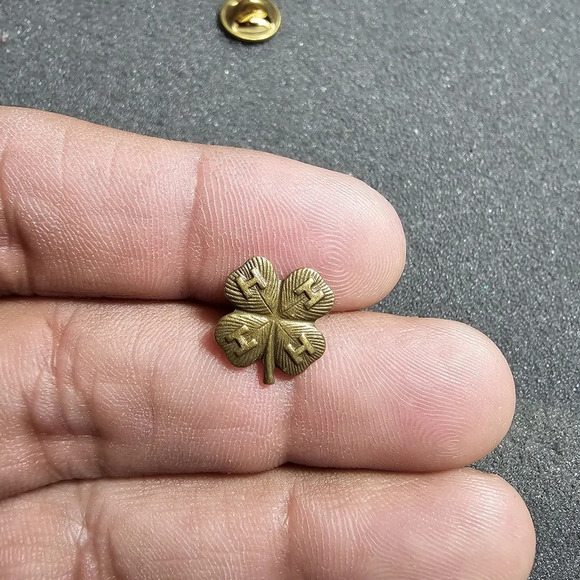 Vintage 4H Pin Bronze Metal Illinois State Four Leaf Clover see pictures for ref - Picture 4 of 7